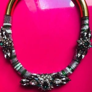 Shourouk Sequin & Crystal Mamba Collar Necklace